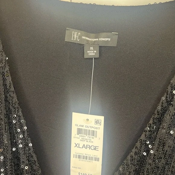 INC International Concepts Black Sequin Jumpsuit. NWT. Excellent condition. - Picture 13 of 13